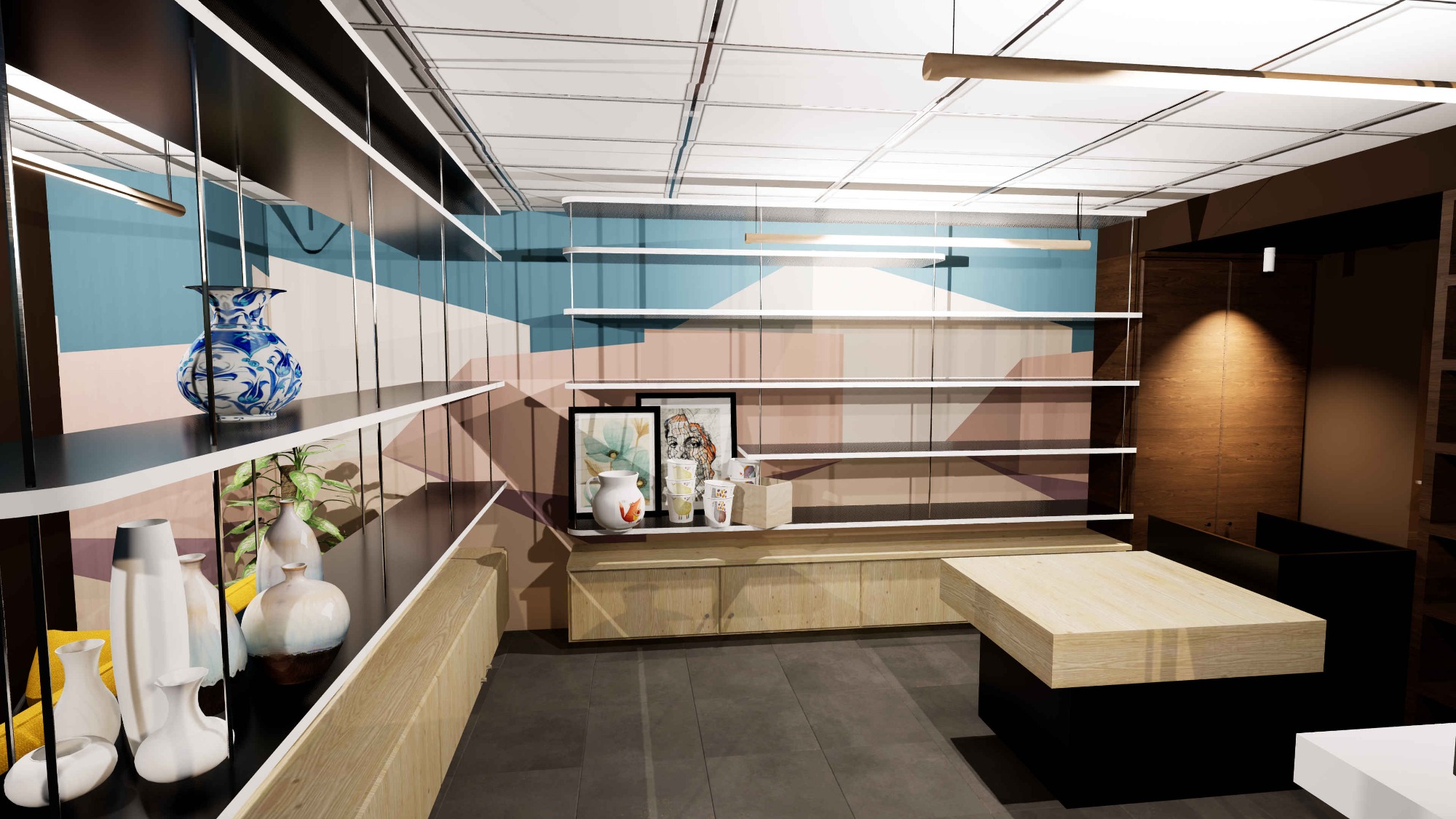 Rénovation d'une boutique sur Annecy Étagère d'Architecte moderne